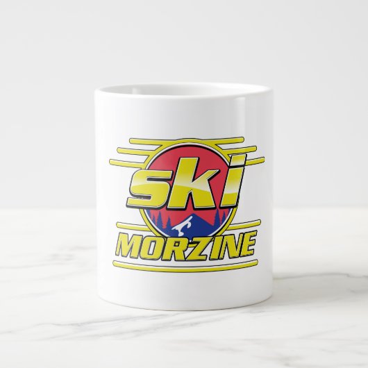 Morzine France Ski 80er Logo Jumbo-Tasse (Vorderseite)