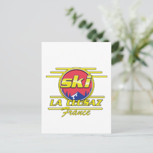 Morzine France Ski 80er Logo Postkarte