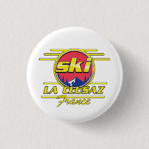 Morzine Frankreich Ski 80er Logo Button