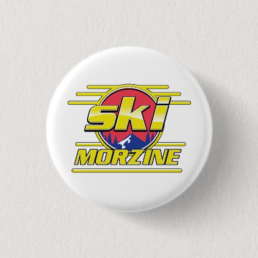 Morzine Frankreich Ski 80er Logo Button (Vorderseite)