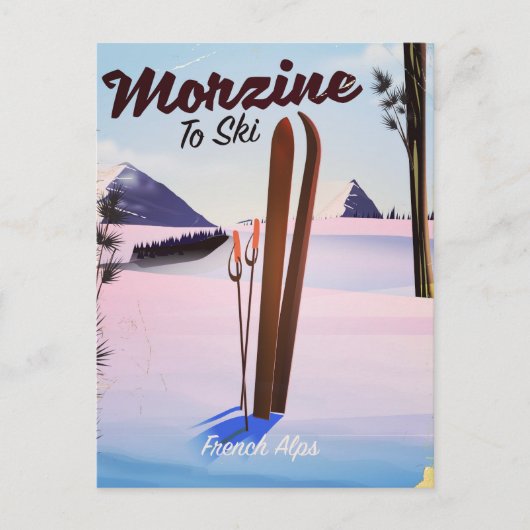 Morzine, französisches Alpenposter Postkarte (Vorderseite)
