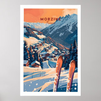 Morzine-Wandkunstposter - Skiplakat 1 Poster