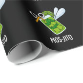 Mos-jito Funny Mojito Drink Pun Dark BG Geschenkpapier (Rolleneckpunkt)