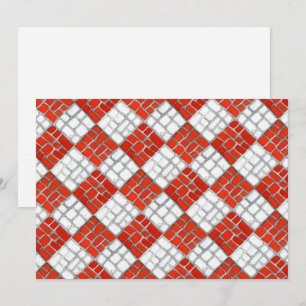 MOSAIC-12x18-Flachkarte RED-KARO / Horizontal Karte
