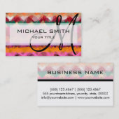 Mosaic Abstract Art Custom Monogram #30 Visitenkarte (Vorne/Hinten)