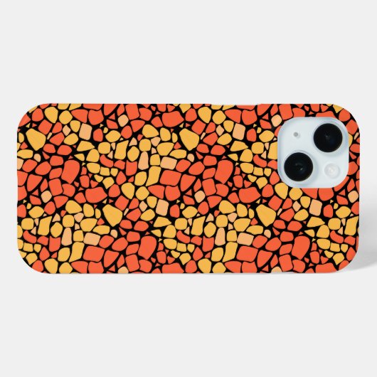 Mosaic abstract pattern tile yellow orange black Case-Mate iPhone hülle (Rückseite (Horizontal))