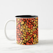 Mosaic abstract pattern tile yellow orange black zweifarbige tasse (Links)