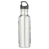 Mosaic Ai Art | Brauner Bär und Adler Vollmond Edelstahlflasche (Rückseite)