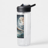 Mosaic Ai Art | Brauner Bär und Adler Vollmond Trinkflasche (Links)