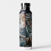 Mosaic Ai Art | Brauner Bär und Adler Vollmond Trinkflasche (Rechts)