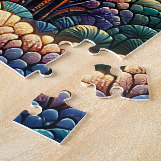 Mosaic Ai Art | Sonnenuntergang im Ozean und Palme Puzzle (Seite)