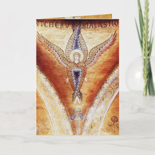 MOSAIC ANGEL , braunes Pergament Feiertagskarte