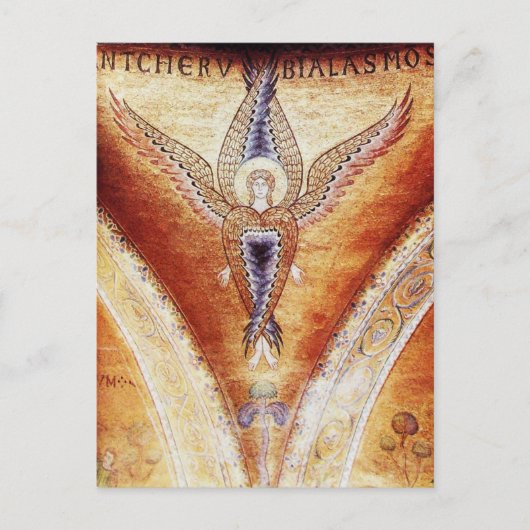 MOSAIC ANGEL , braunes Pergament Postkarte (Vorderseite)