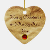 MOSAIC ANGEL Brown Parchment ,Red Ruby Keramik Ornament (Hinten)