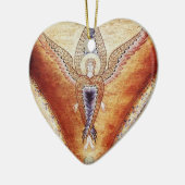 MOSAIC ANGEL Brown Parchment ,Red Ruby Keramik Ornament (Links)