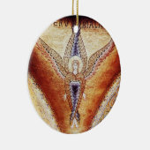 MOSAIC ANGEL Brown Parchment ,Red Ruby Keramik Ornament (Rechts)
