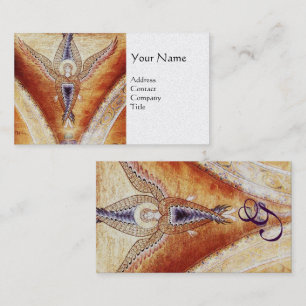 MOSAIC ANGEL MONOGRAM Brown White Pearl Visitenkarte
