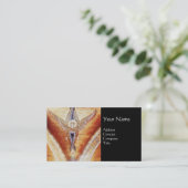 MOSAIC ANGEL MONOGRAMM Black Visitenkarte (Stehend Vorderseite)