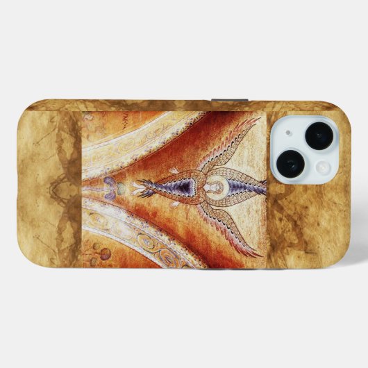 MOSAIC ANGEL Parchment Monogram Case-Mate iPhone Hülle (Rückseite (Horizontal))