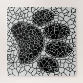Mosaic Art Dog Paw Print In Black And White  Puzzle (Horizontal)
