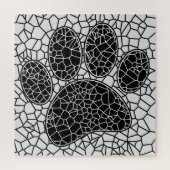 Mosaic Art Dog Paw Print In Black And White  Puzzle (Vertikal)