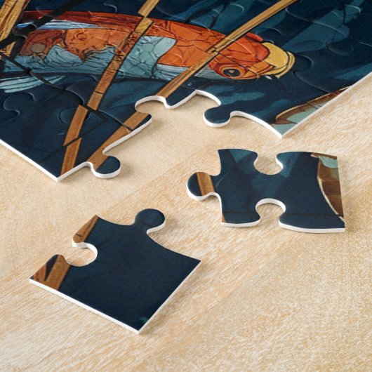 Mosaic Art Koi Fish Pond illustration design Puzzle (Seite)