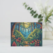 MOSAIC ART woodland postcard Postkarte (Stehend Vorderseite)