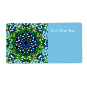 Mosaic Blue Green Hippie Boho Mandala