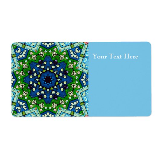 Mosaic Blue Green Hippie Boho Mandala (Vorne)