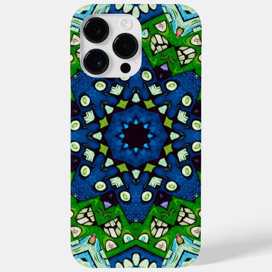 Mosaic Blue Green Hippie Boho Mandala Case-Mate iPhone Hülle (Rückseite)