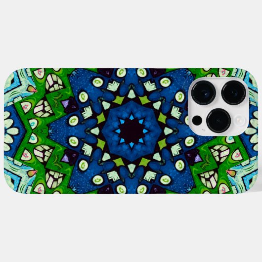Mosaic Blue Green Hippie Boho Mandala Case-Mate iPhone Hülle (Rückseite (Horizontal))