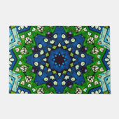 Mosaic Blue Green Hippie Boho Mandala Fußmatte (Vorderseite)