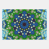 Mosaic Blue Green Hippie Boho Mandala Geschenkpapier Set (Vorderseite 2)