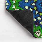 Mosaic Blue Green Hippie Boho Mandala Mousepad (Ecke)