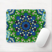 Mosaic Blue Green Hippie Boho Mandala Mousepad (Mit Mouse)