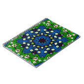 Mosaic Blue Green Hippie Boho Mandala Notizblock (Linke Seite)