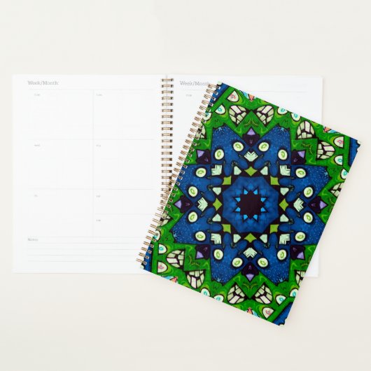 Mosaic Blue Green Hippie Boho Mandala Planer (Anzeige)