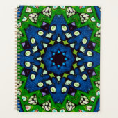 Mosaic Blue Green Hippie Boho Mandala Planer (Vorderseite)