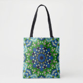 Mosaic Blue Green Hippie Boho Mandala Tasche (Vorderseite)