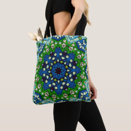 Mosaic Blue Green Hippie Boho Mandala Tasche