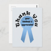 Mosaic Blue Ribbon General Vielen Dank Postkarte (Vorne/Hinten)