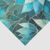 Mosaic Blue Teal Floral Pattern Decoupage Seidenpapier (Detail)