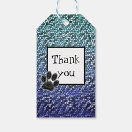 Mosaic Blue Vielen Dank, dass Sie Dog Paw Print Pe Geschenkanhänger