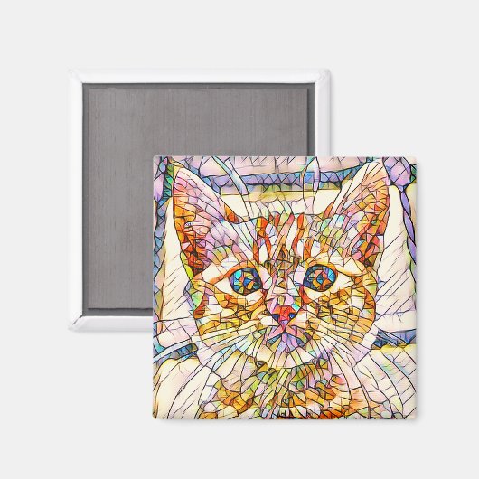 Mosaic Cat Magnet (Vorderseite/Rückseite)