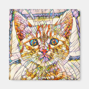 Mosaic Cat Magnet