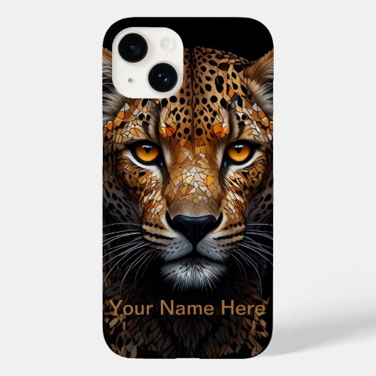 Mosaic Cheetah Portrait Case-Mate iPhone Hülle (Rückseite)