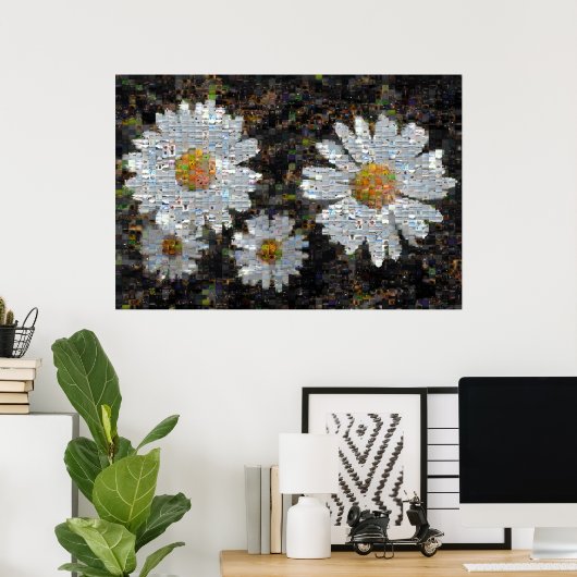Mosaic Daisies 10 Poster (Heimbüro)