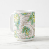 Mosaic Daisies White 11 oz Classic Tasse (Vorderseite Links)