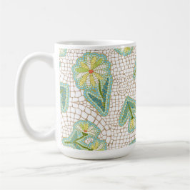 Mosaic Daisies White 11 oz Classic Tasse