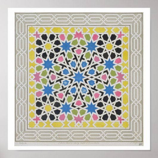 Mosaic design from the Alhambra, from 'The Arabian Poster (Vorne)